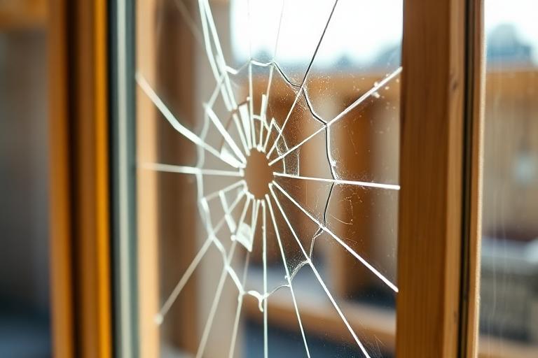 Foto: Schaden an Fensterscheibe